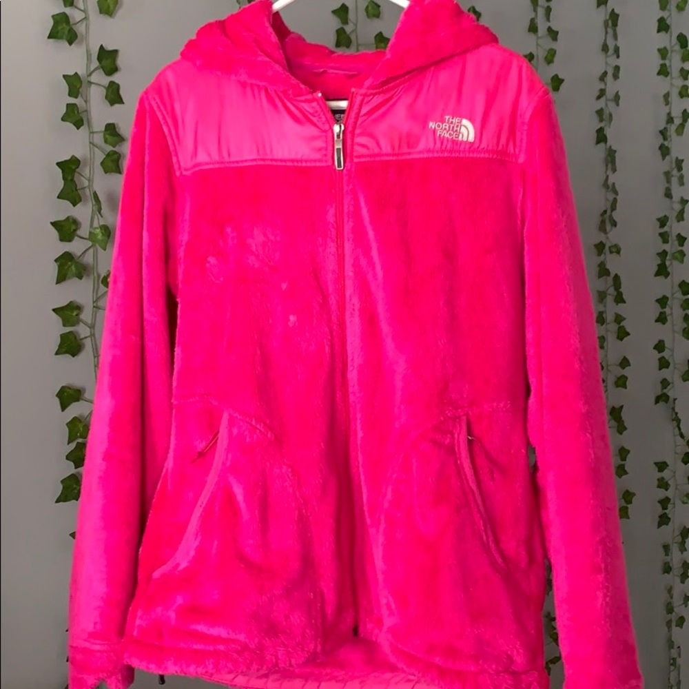 hot pink women's The North Face jacket